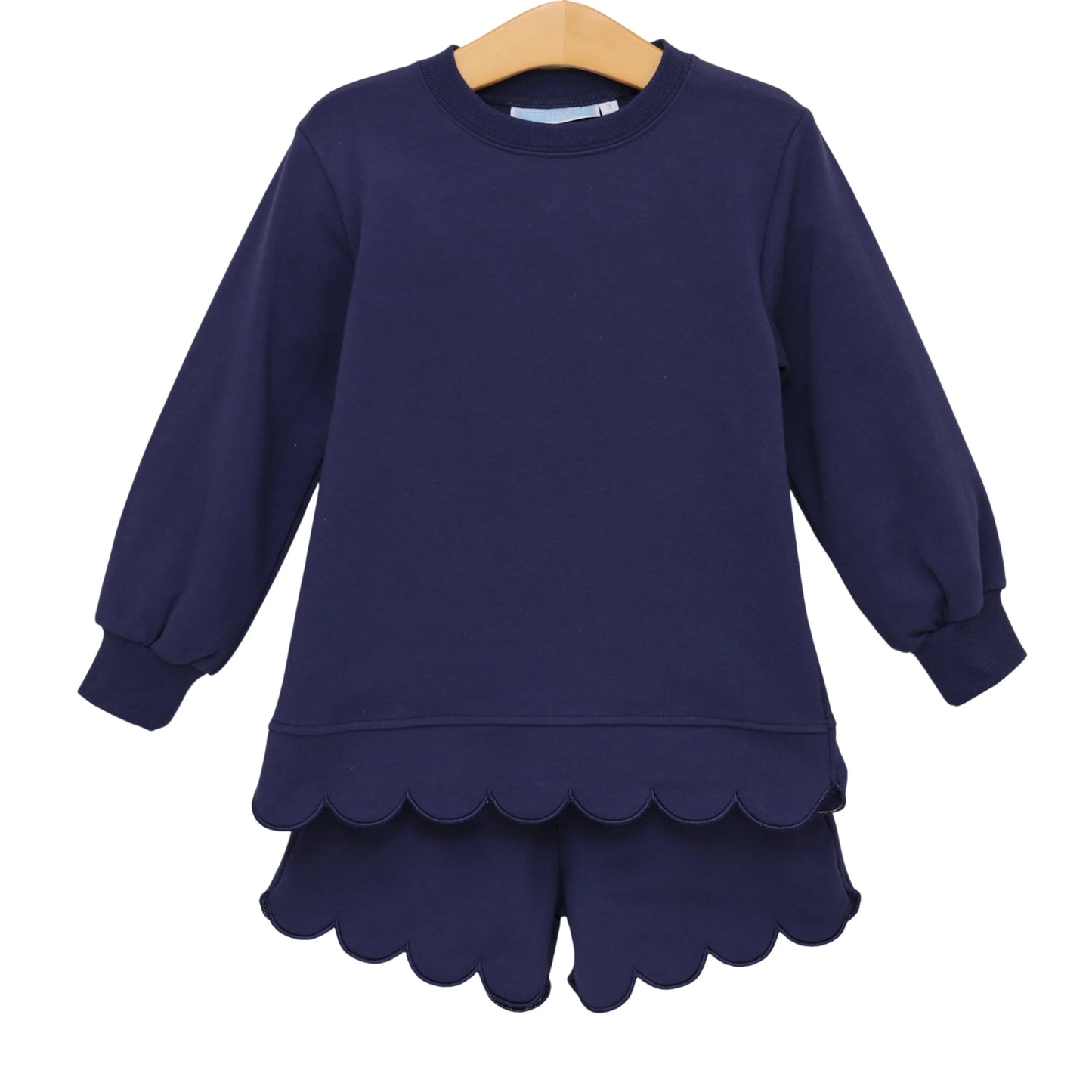 Sophia Scalloped Set-Navy