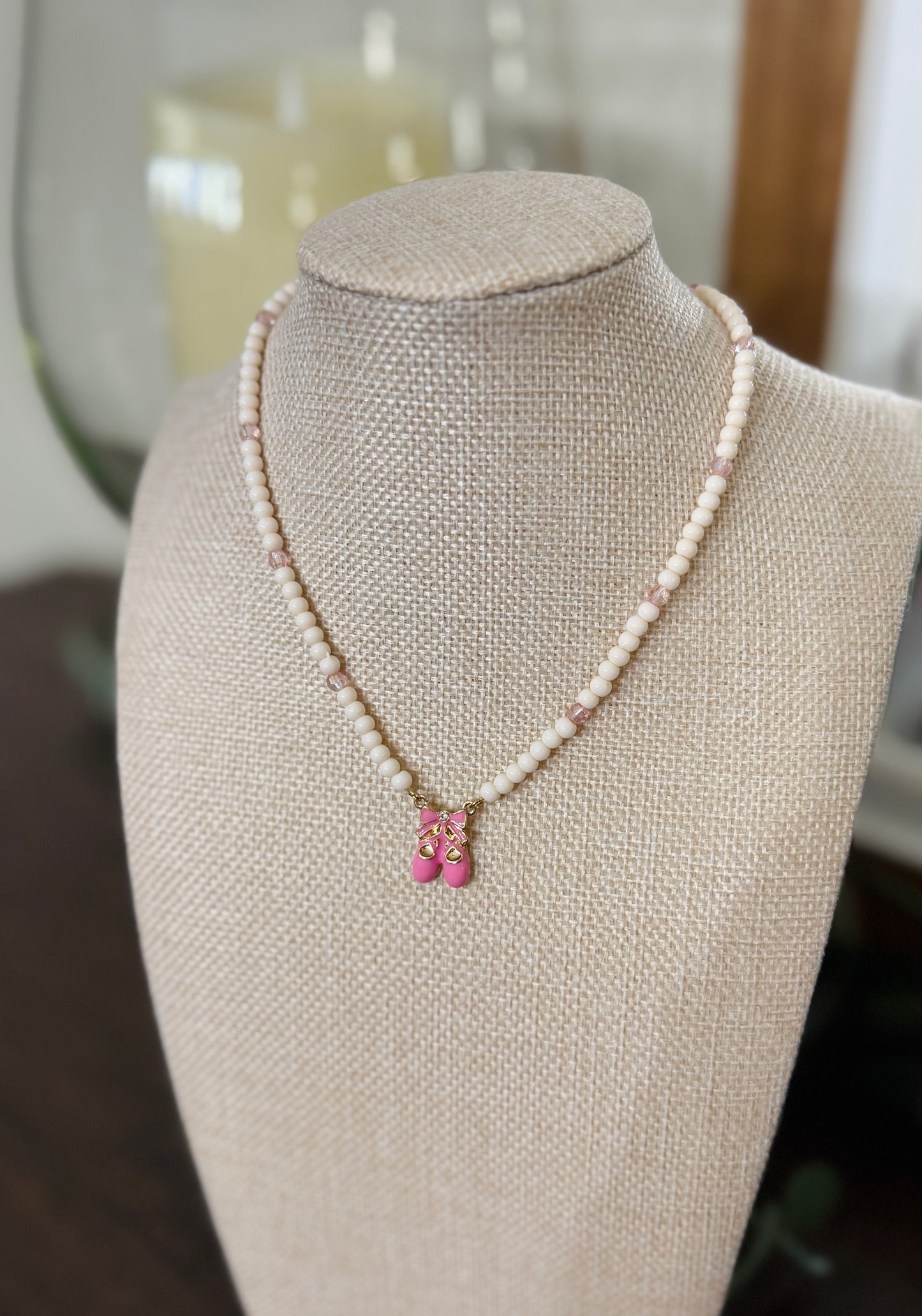 Ballet Shoes Necklace-White