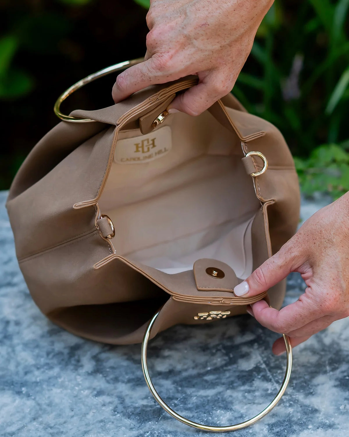 Brooks Bag with Rings-Latte S