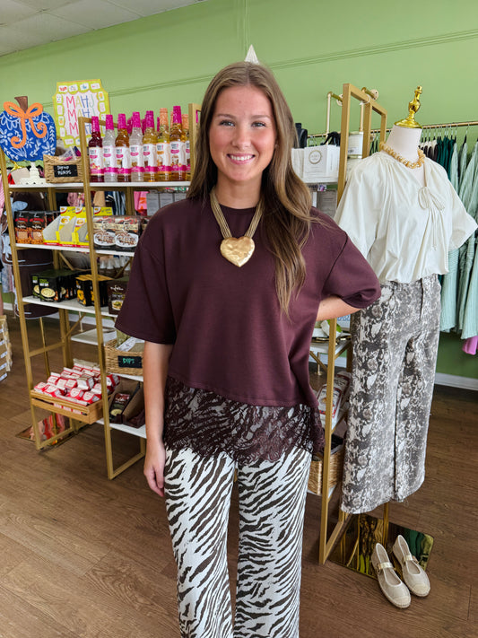 Chocolate Lace Top