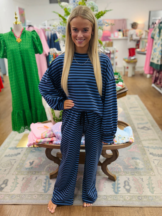 Oversized Navy/Blue Pant Set