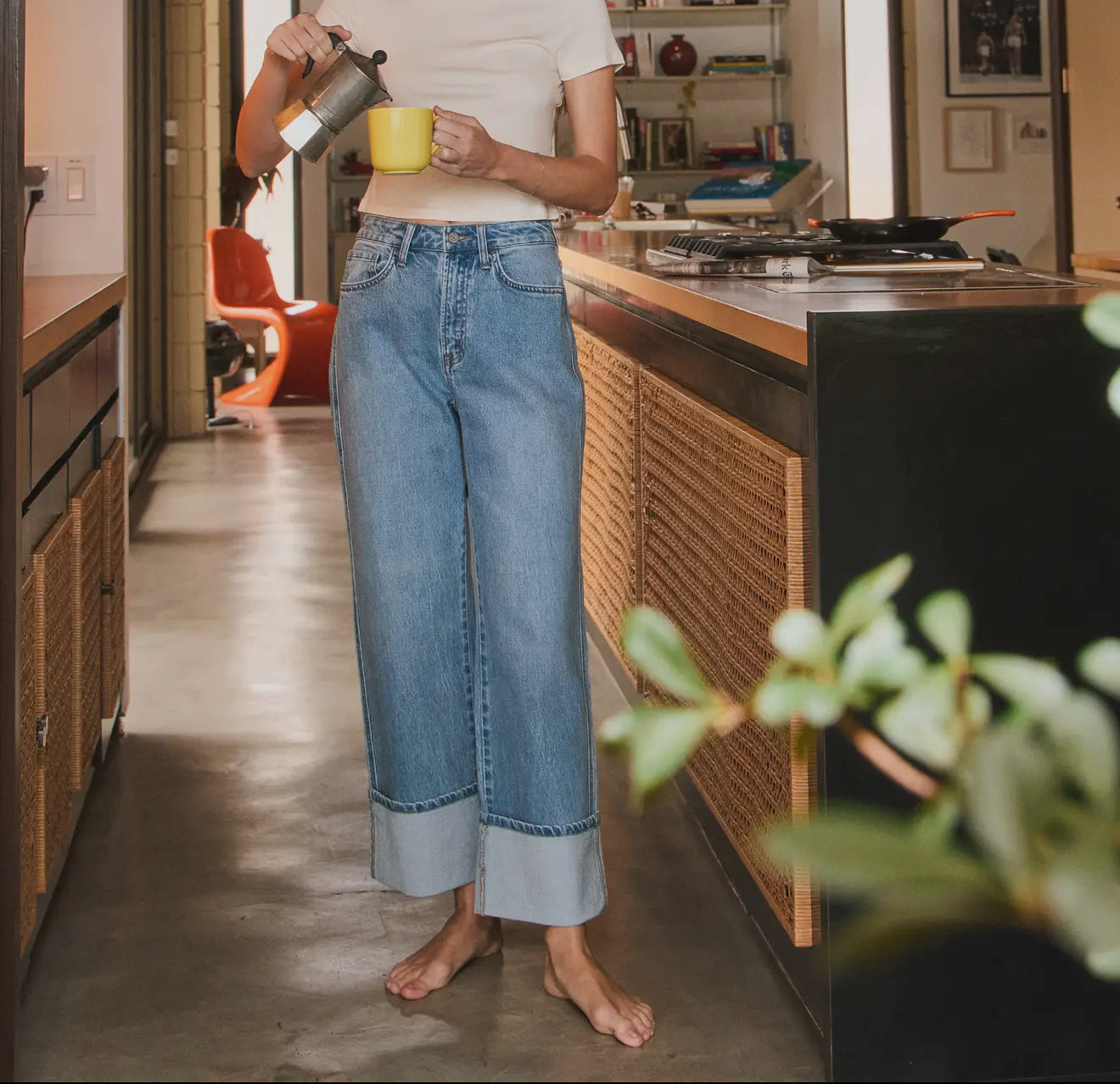 Vervet Super High Rise Cuffed Baggy Jeans