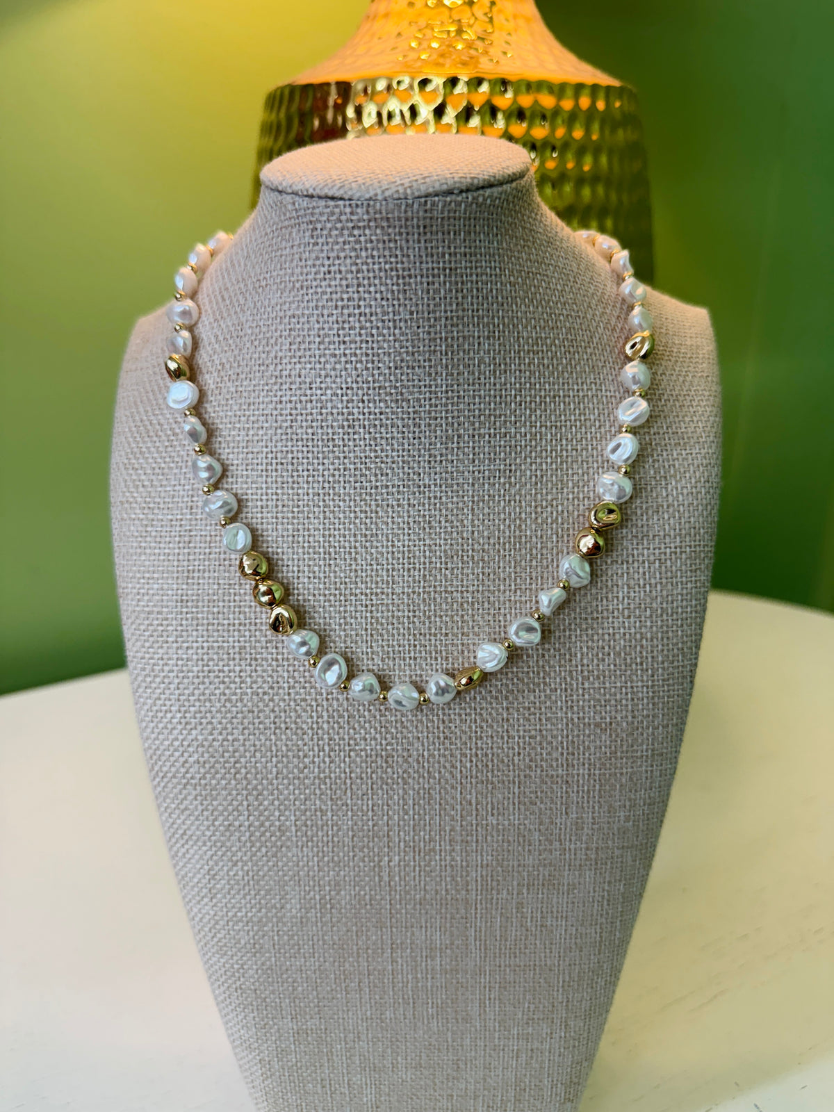 Mini Pearl and Gold Necklace