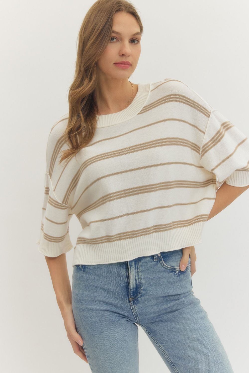Neutral Stripe Top