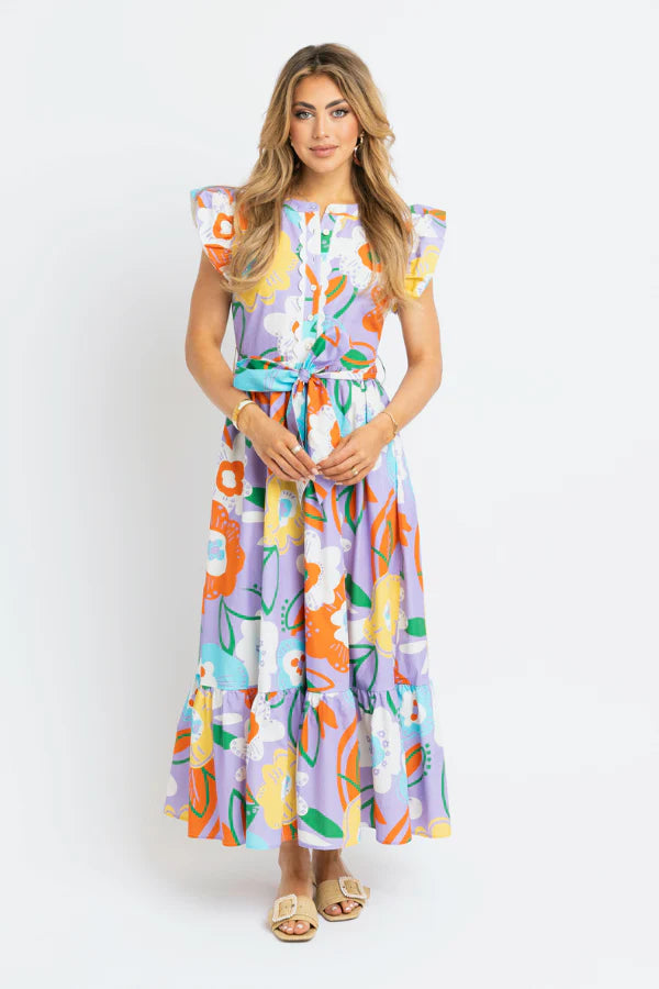 Karlie Artist Floral Tier RicRac Maxi Dress