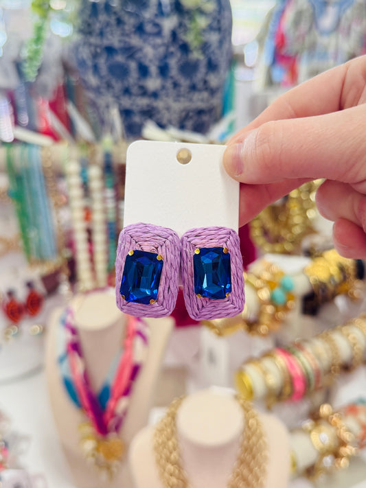 The Amaya Earrings-Purple/Blue