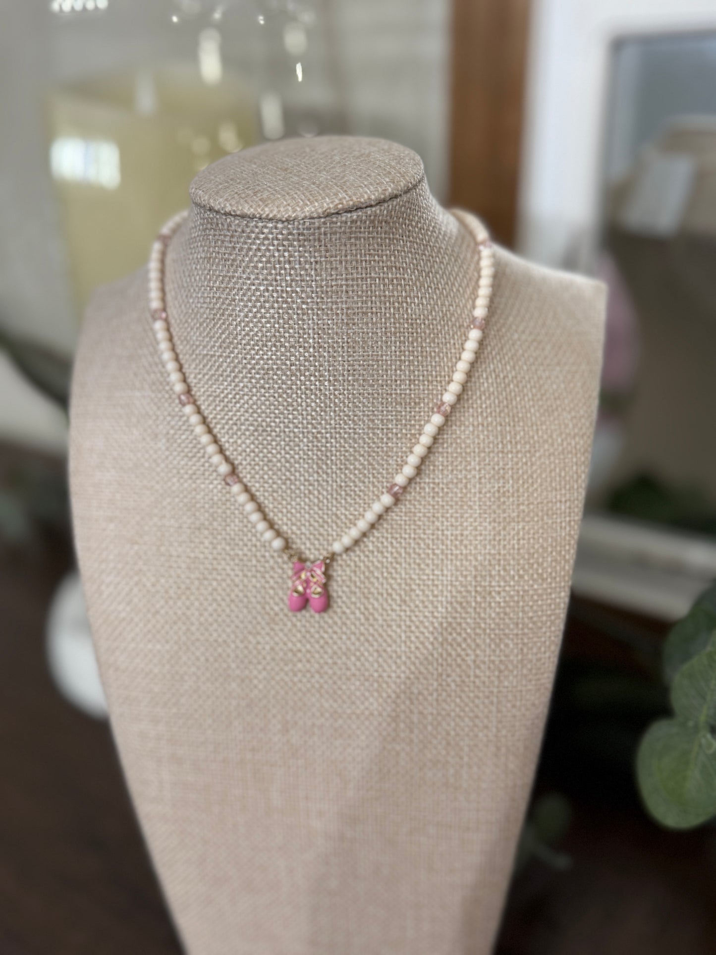 Ballet Shoes Necklace-White