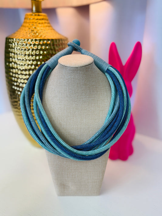 Multi Blue Rope Necklace