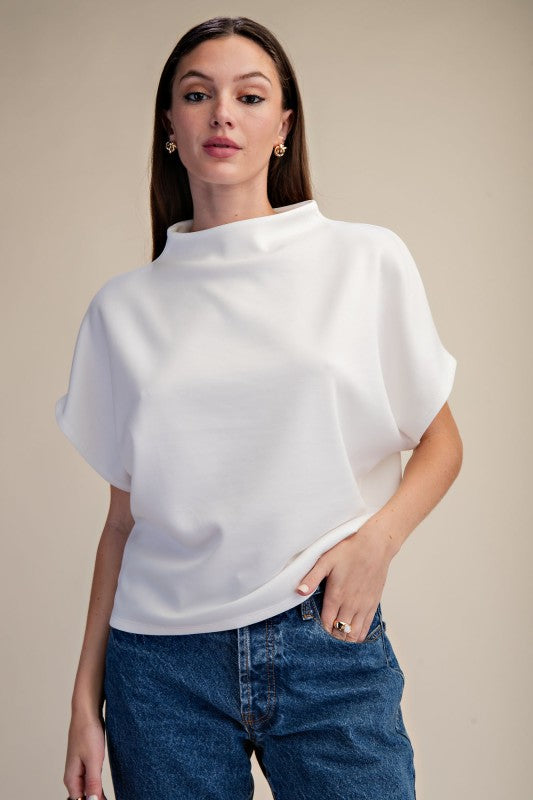 Basic Mockneck Top-Ivory