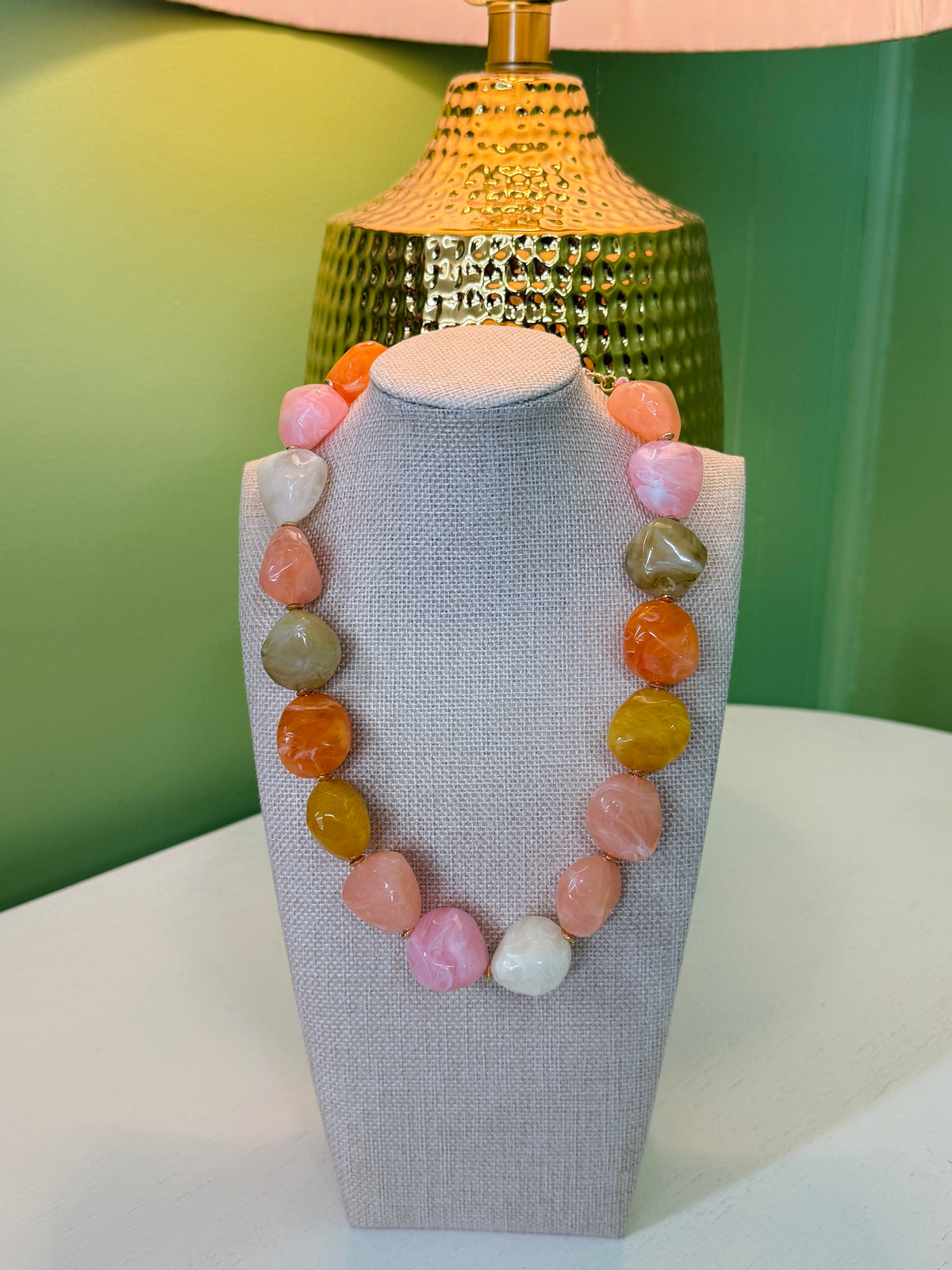 The Carly Necklace-Pink & Orange Mix