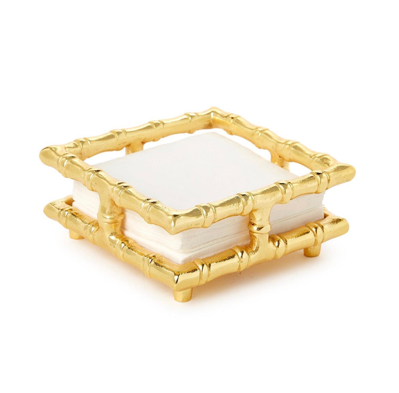 Gold Bamboo Cocktail Napkin Holder