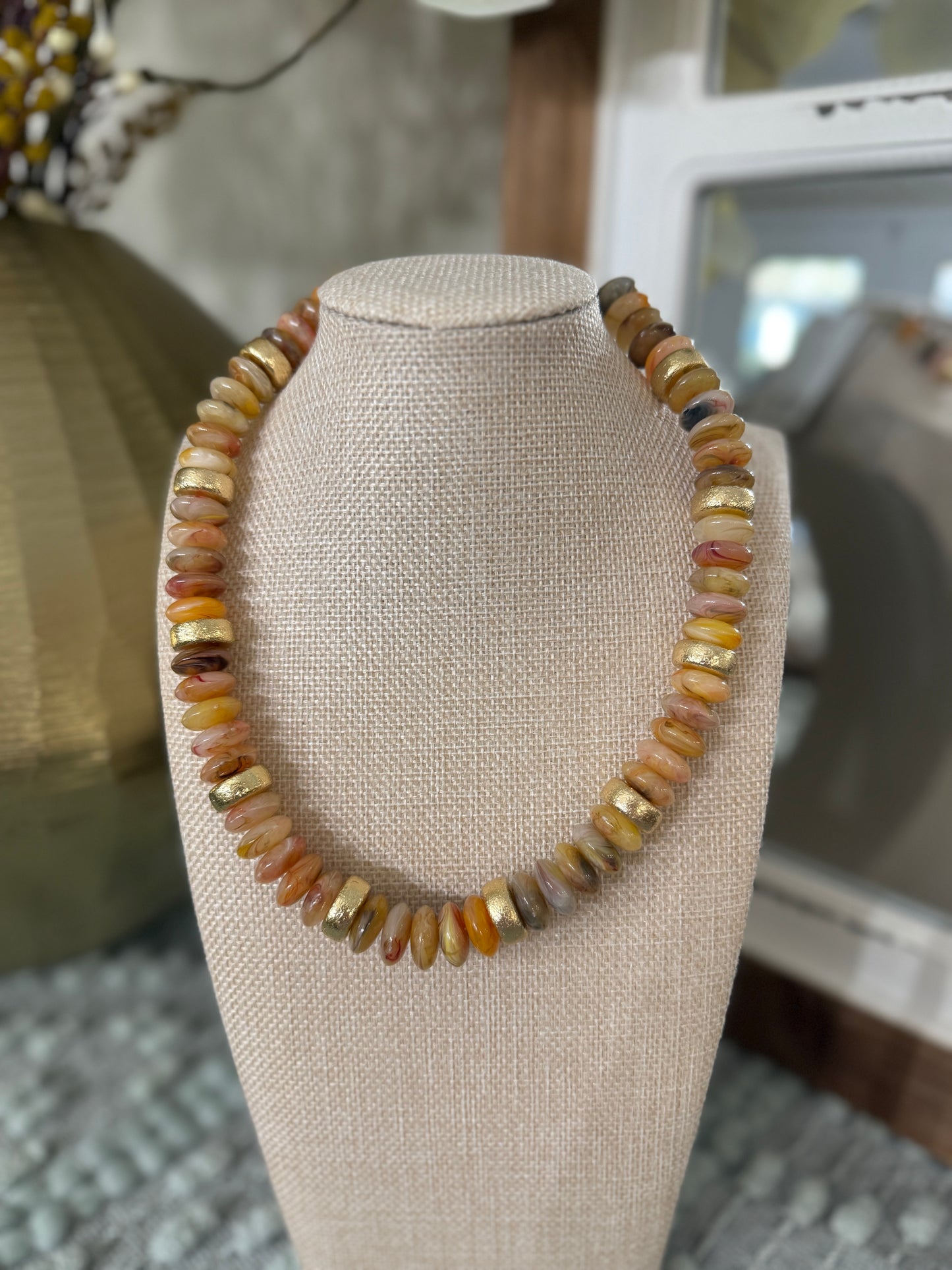 Orange Disc Necklace