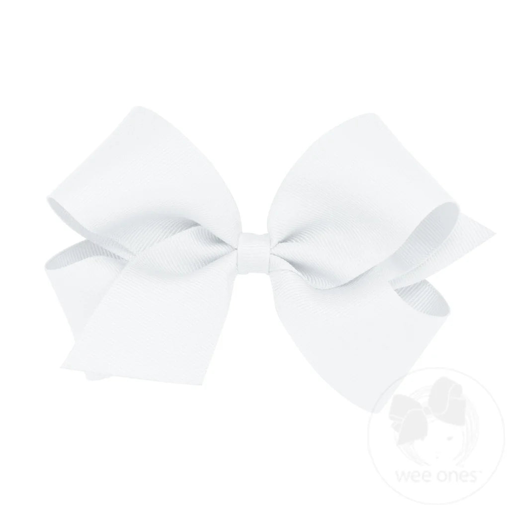 Wee Ones Medium Classic Grosgrain Hair Bow (Plain Wrap)