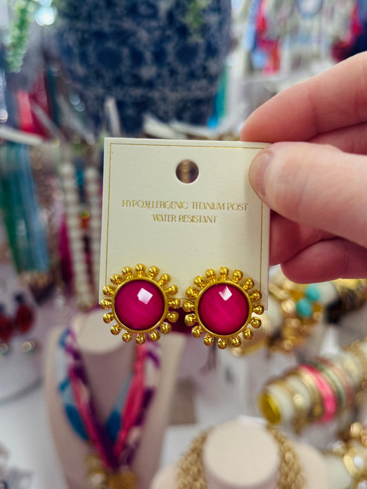 The Tiff Stud-Hot Pink