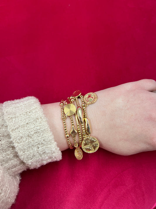 Chrissy Charm Bracelet Set- Gold