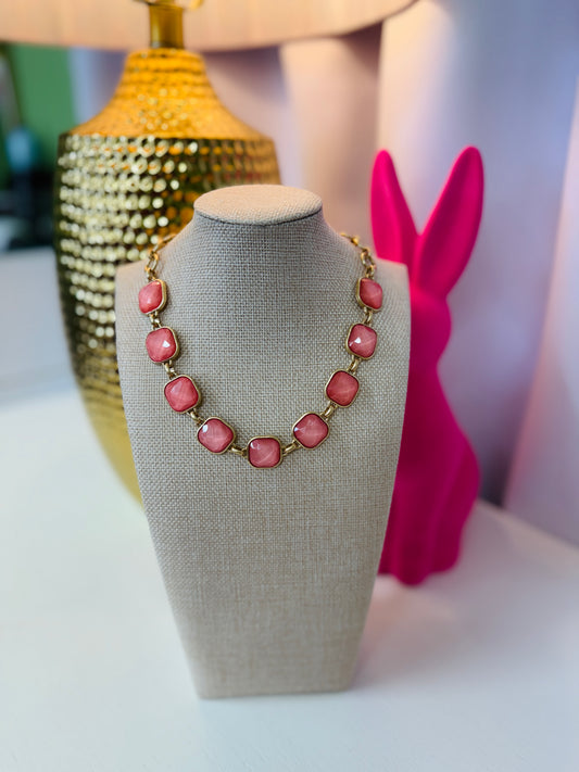 The Cassidy Necklace-Peachy Pink