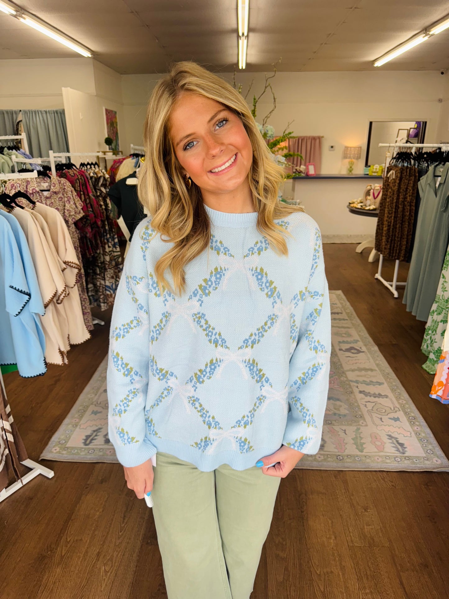 Coquette Ribbon & Floral Sweater