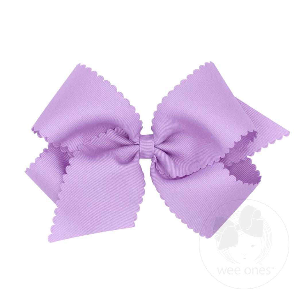 Wee Ones King Grosgrain Hair Bow Scalloped Edge