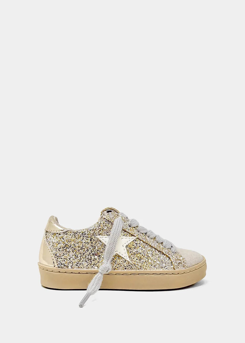 Paula Mini Gold Glitter Sneakers
