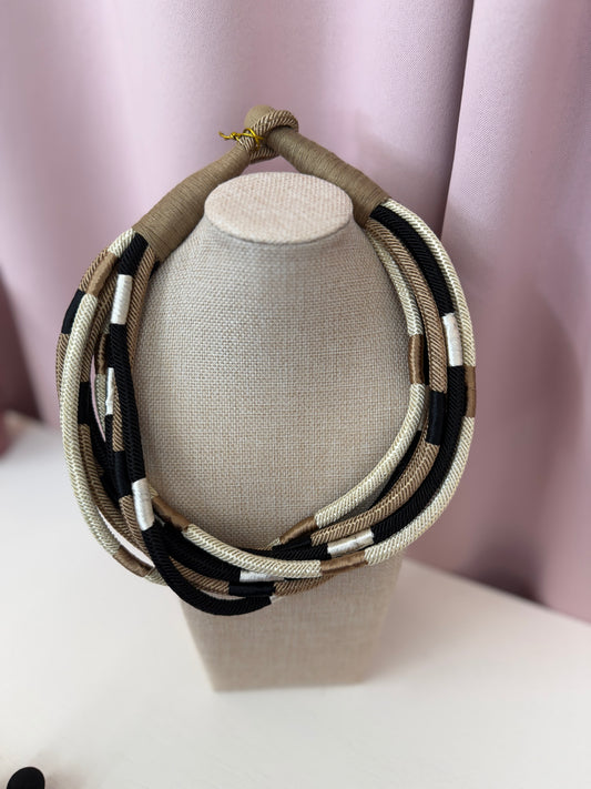 Black Multi Rope Necklace