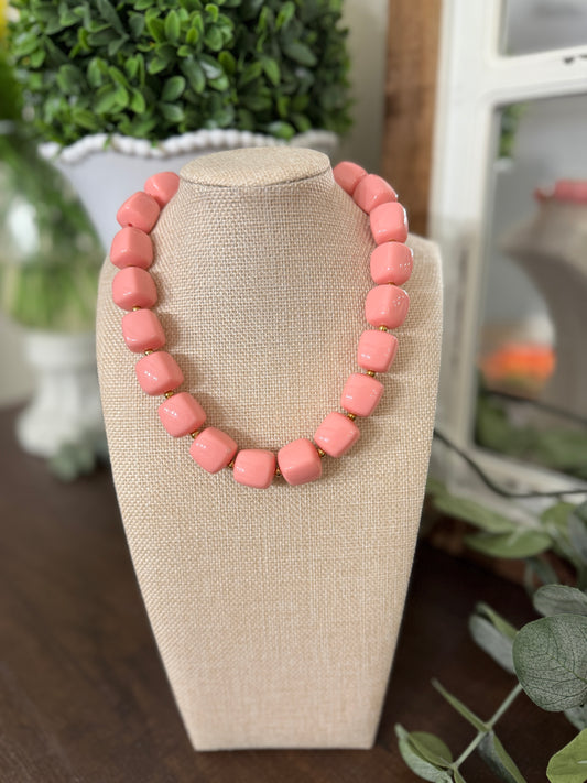 The Dot Necklace-Pink