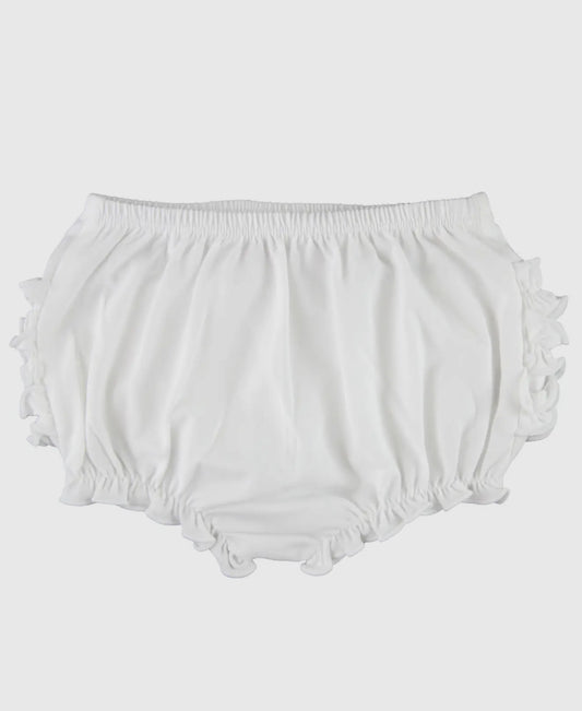 White Knit Rufflebutt Bloomers