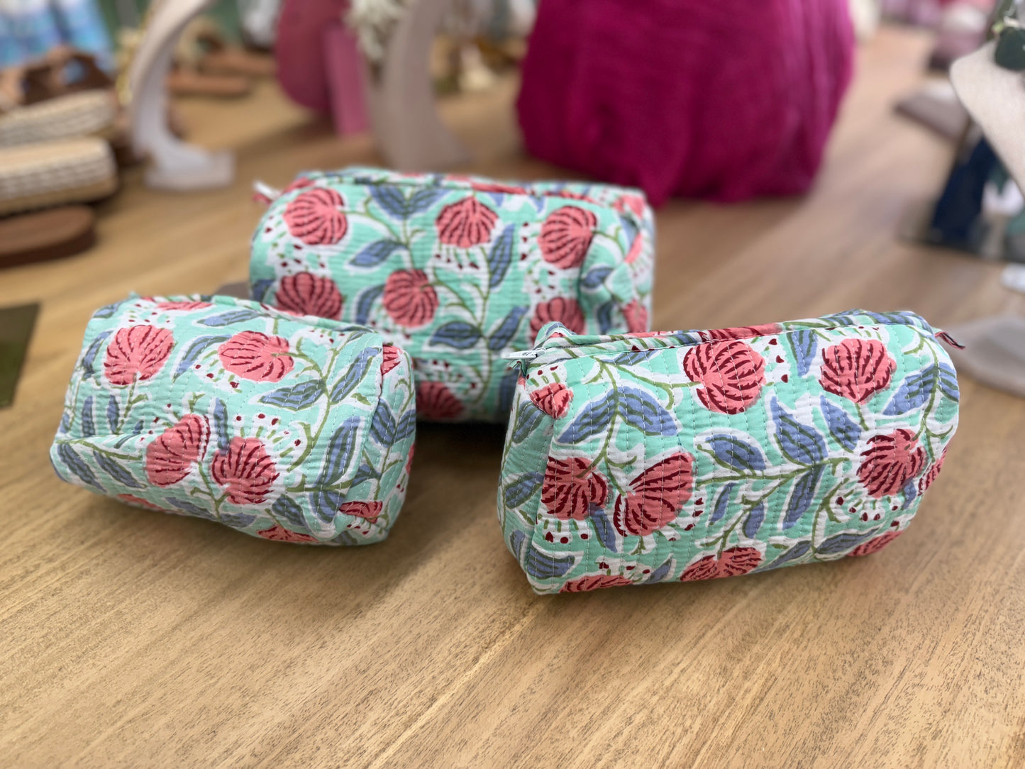 Trio Cosmetic Bags-Mint