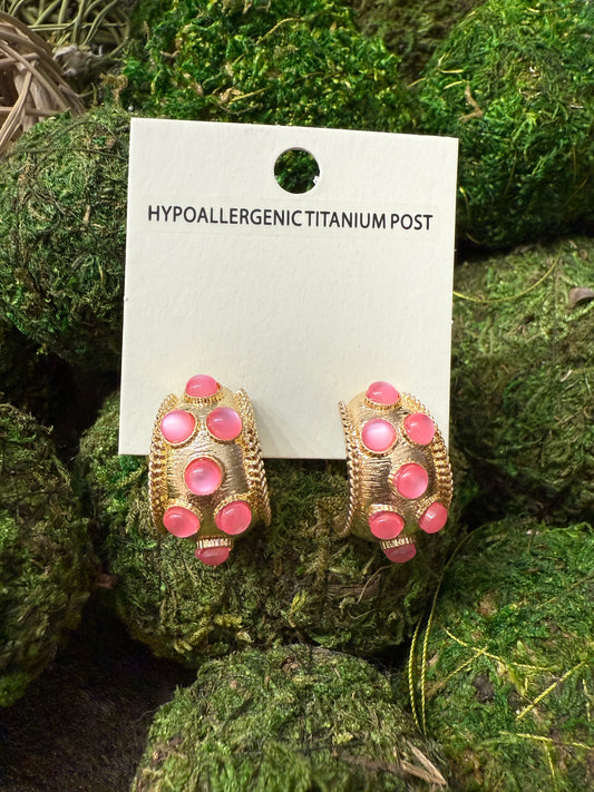 The Blair Earrings-Pink