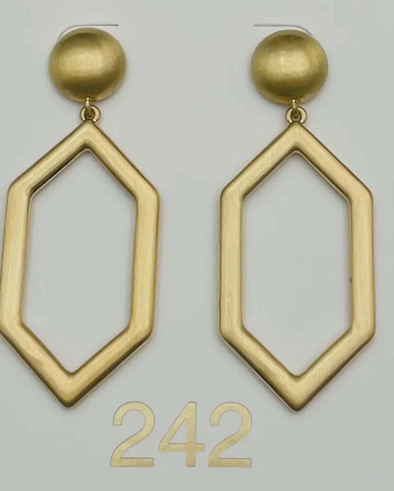 Golden Hexagon Dangle Earring