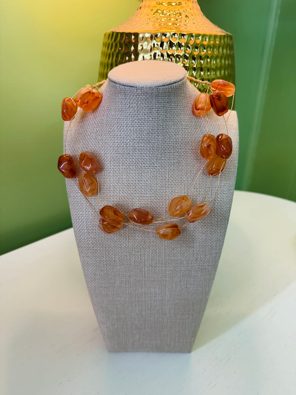 Whimsical Beaded Necklace-Orange