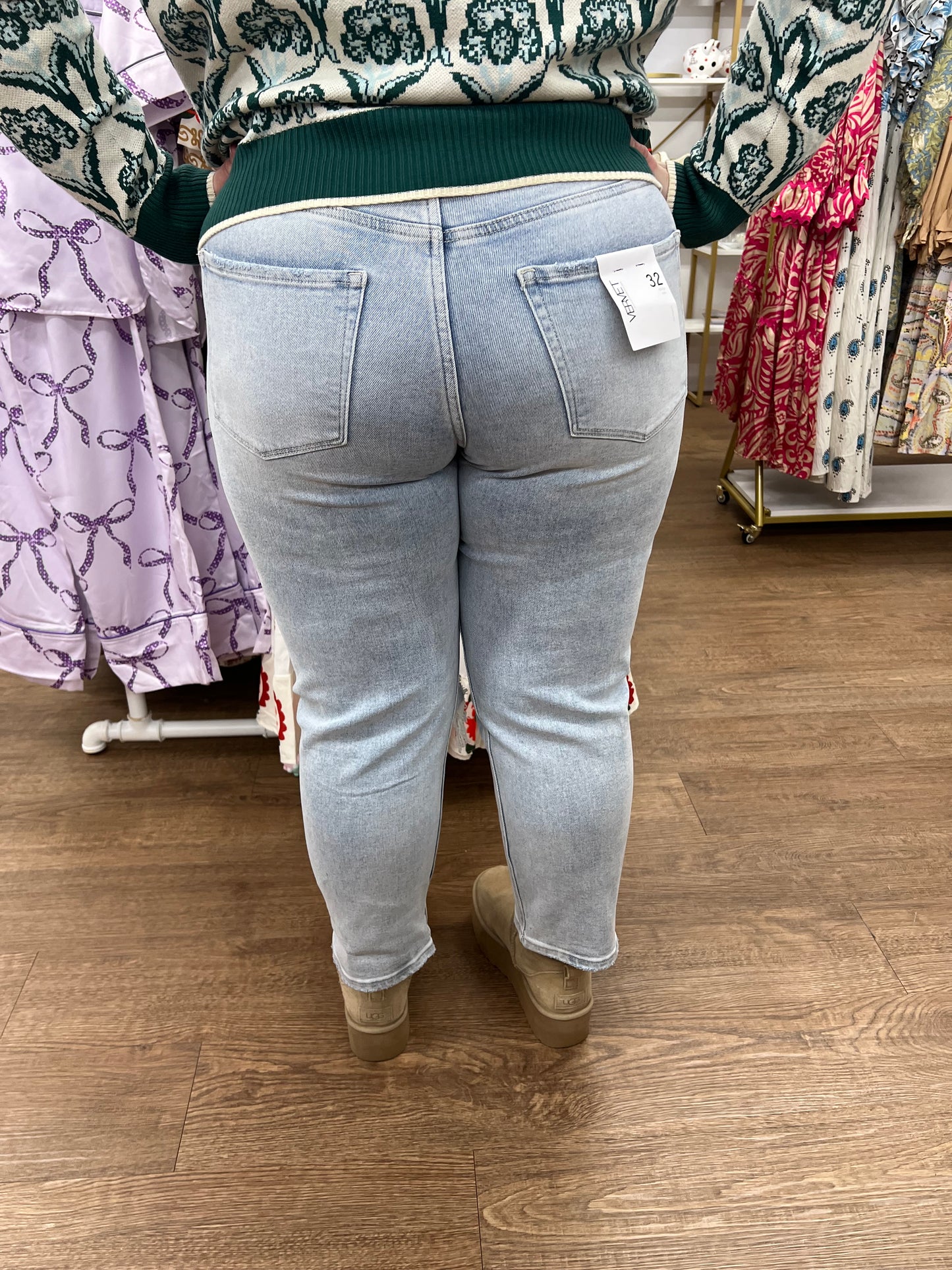 Erika Vervet Stretch Mom Jeans