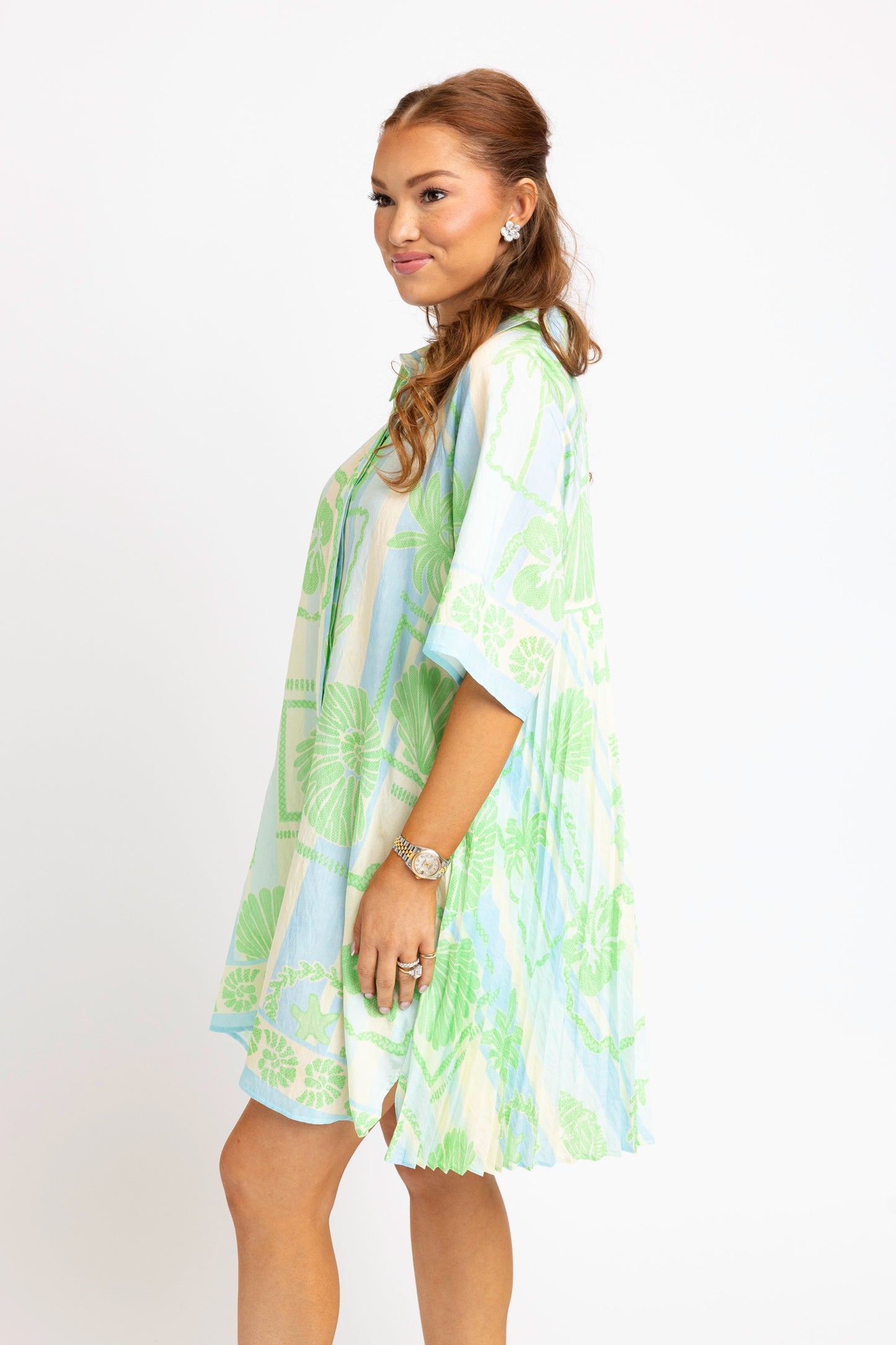 Karlie Sea Shell Stripe Shirt Dress
