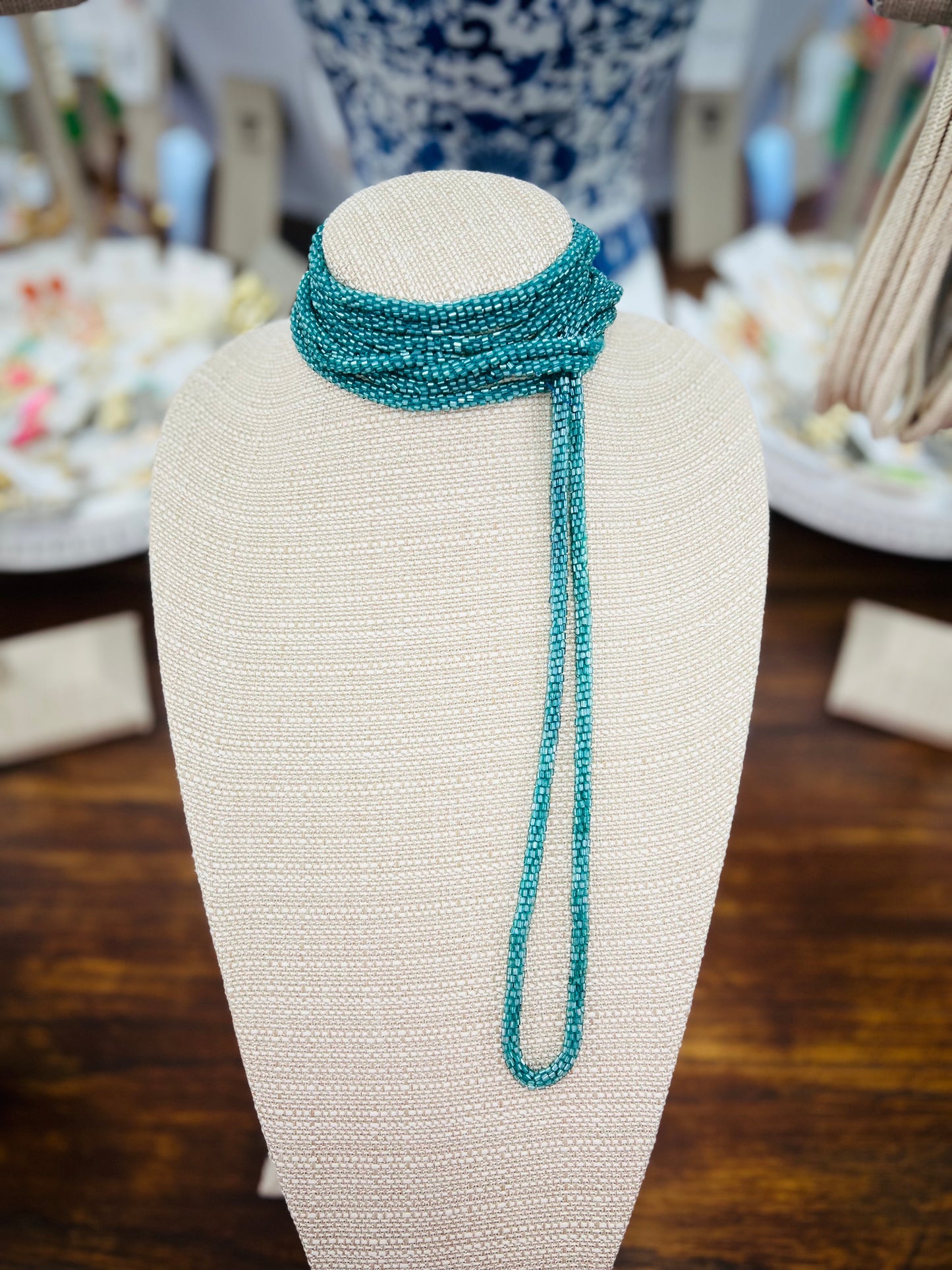 Infinity Loop Necklace-Teal