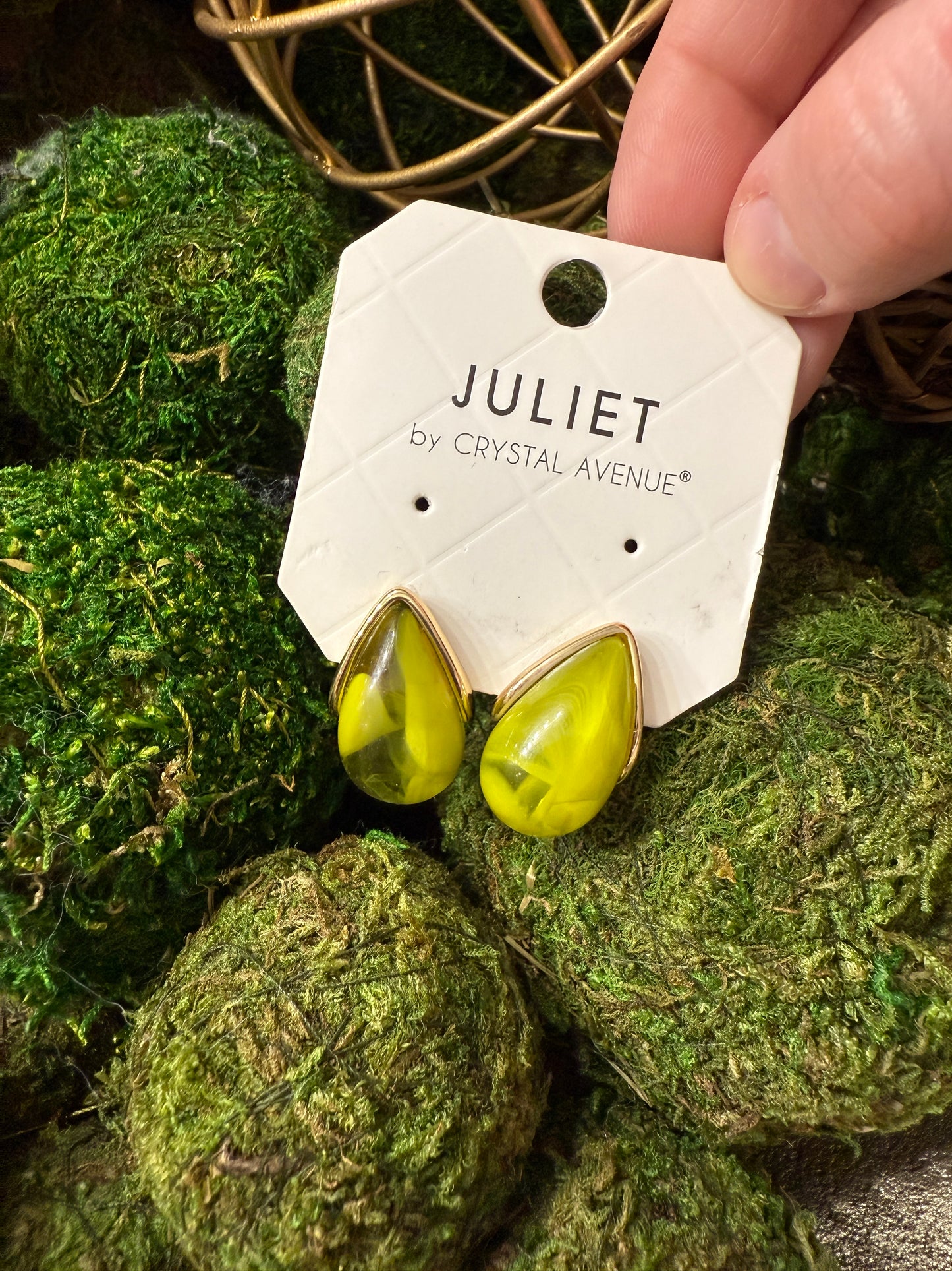 Moss Teardrop Earrings