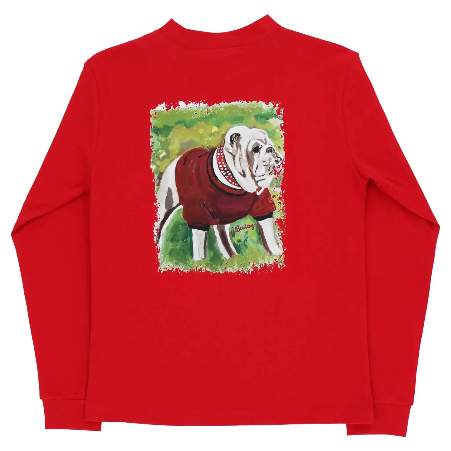 J Bailey LS Dawgs Tee-Red