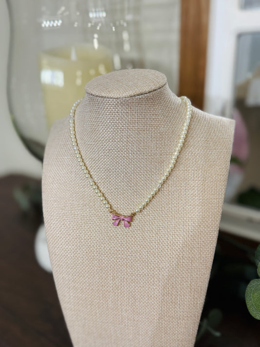 Pink Pearly Bow