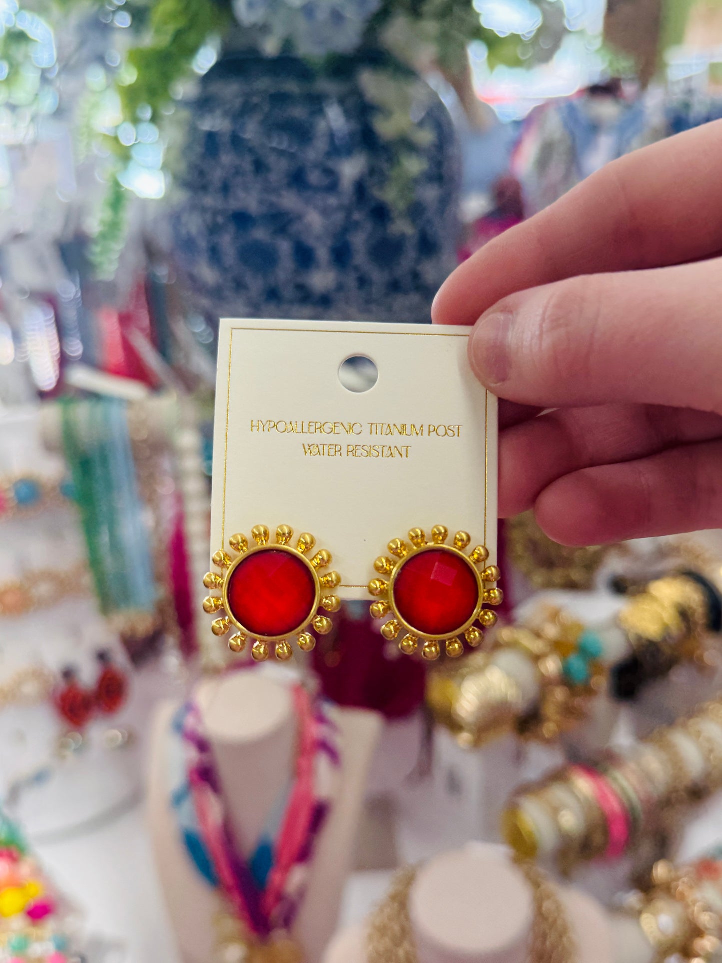 The Tiff Stud-Red