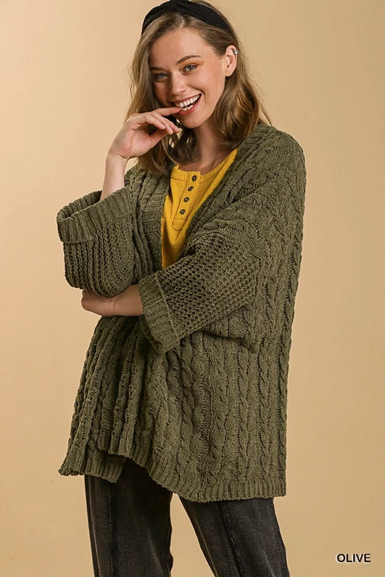 Olive Knit Cardigan