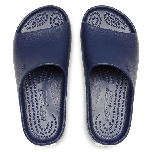 Floafers Navy Peony Kid Slides
