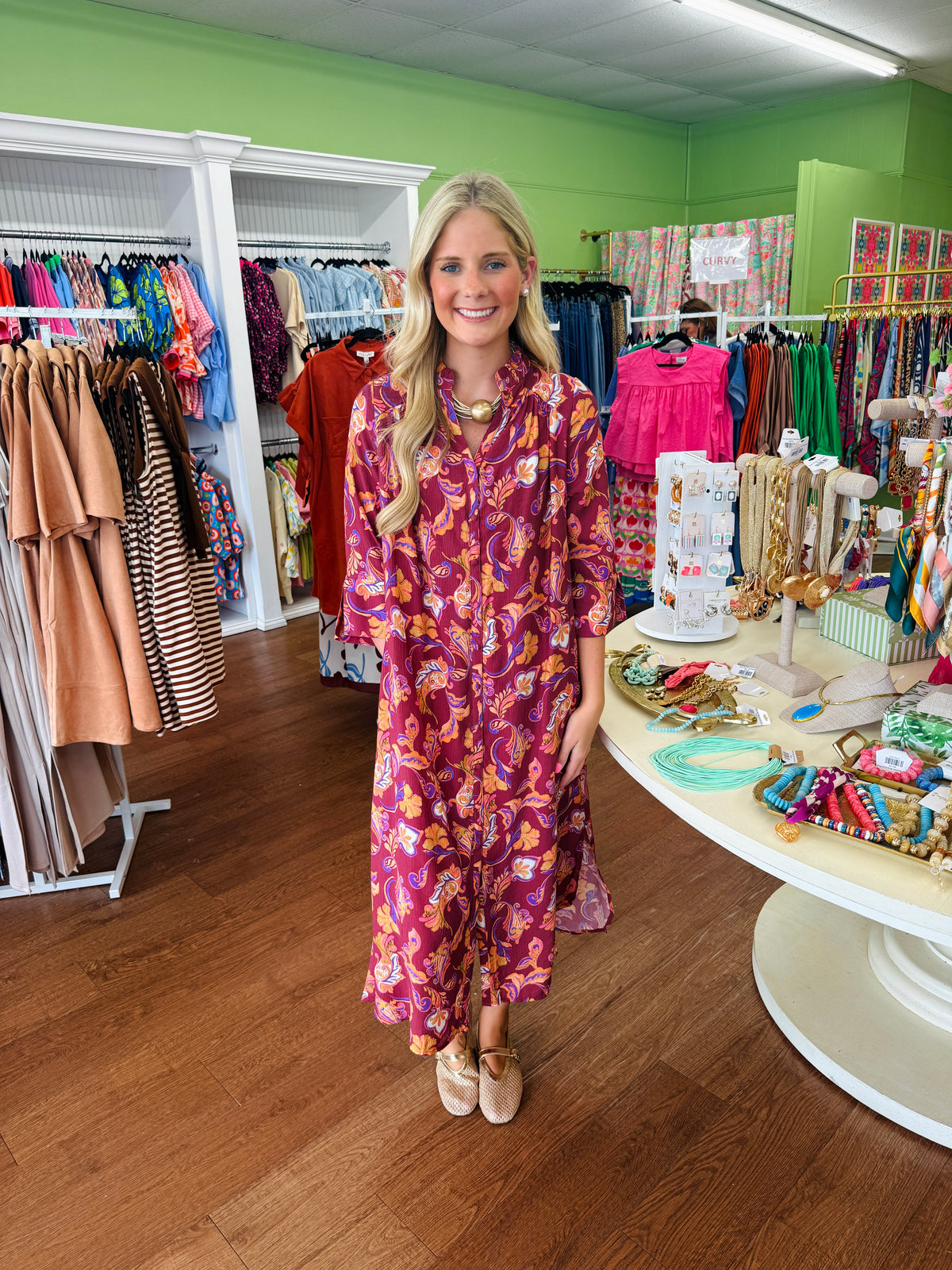 The Elicia Button Down Midi Dress