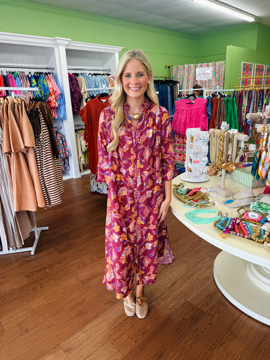 The Elicia Button Down Midi Dress