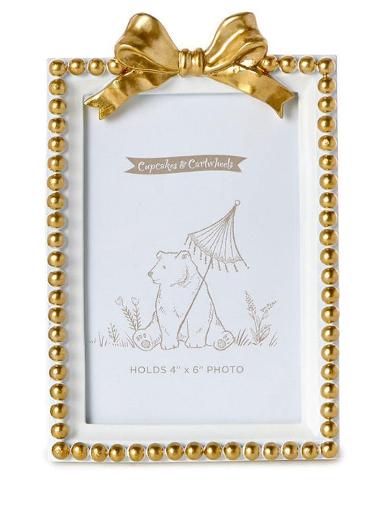 Small White Gold Bow Frame(4”x6”)