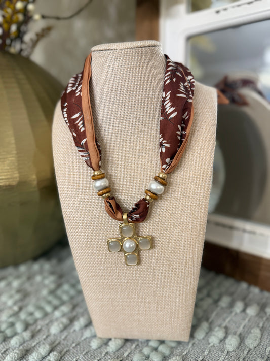 Rust Cross Necklace