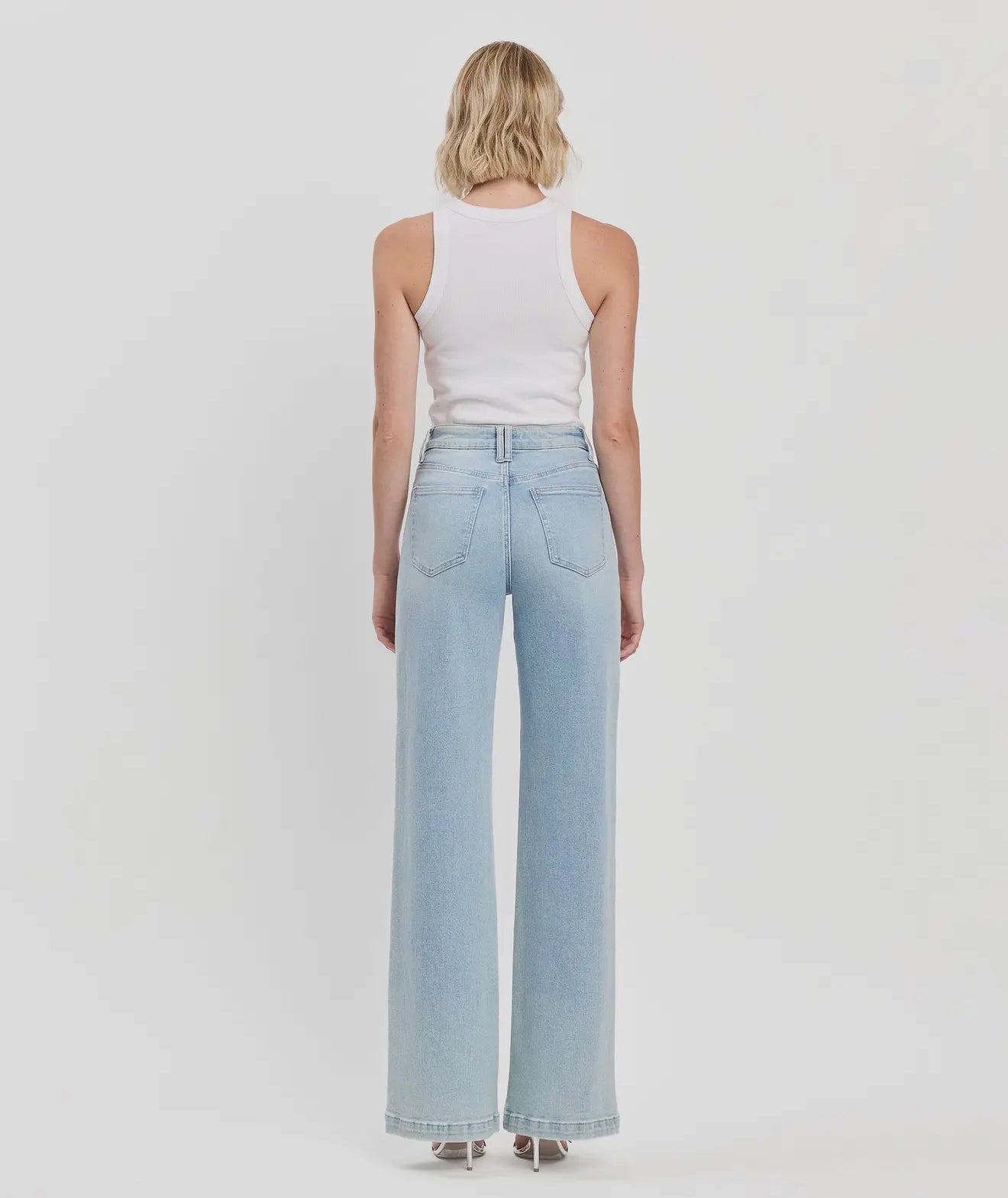 Vervet High Rise Full Length Wide Leg Jeans