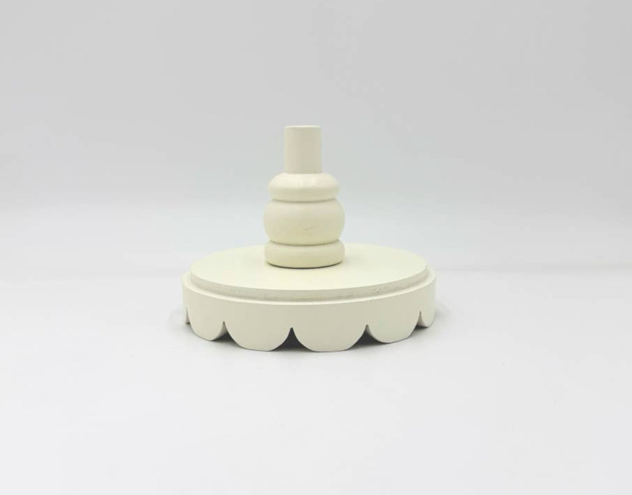 White Scalloped Base