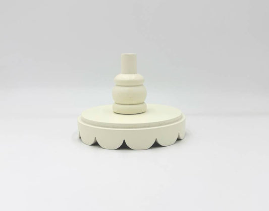 White Scalloped Base