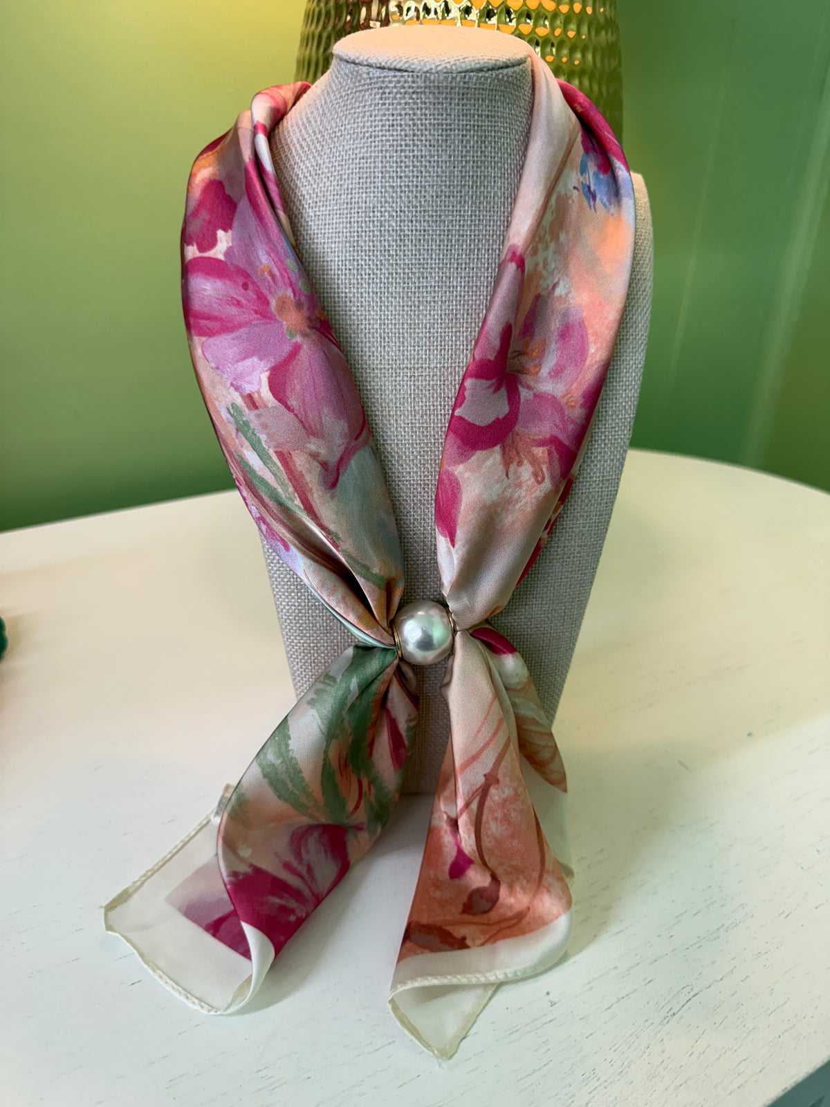 The Trin Scarf Necklace-Mauve Florals