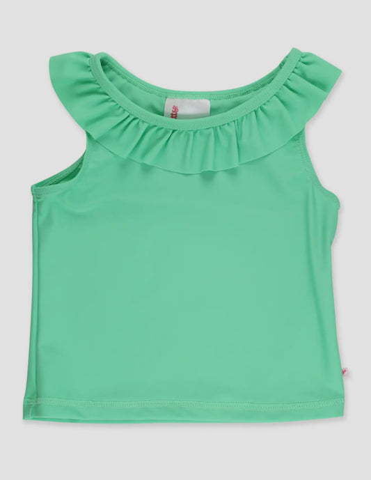 Spring Bud Green Active Ruffle Tank Top