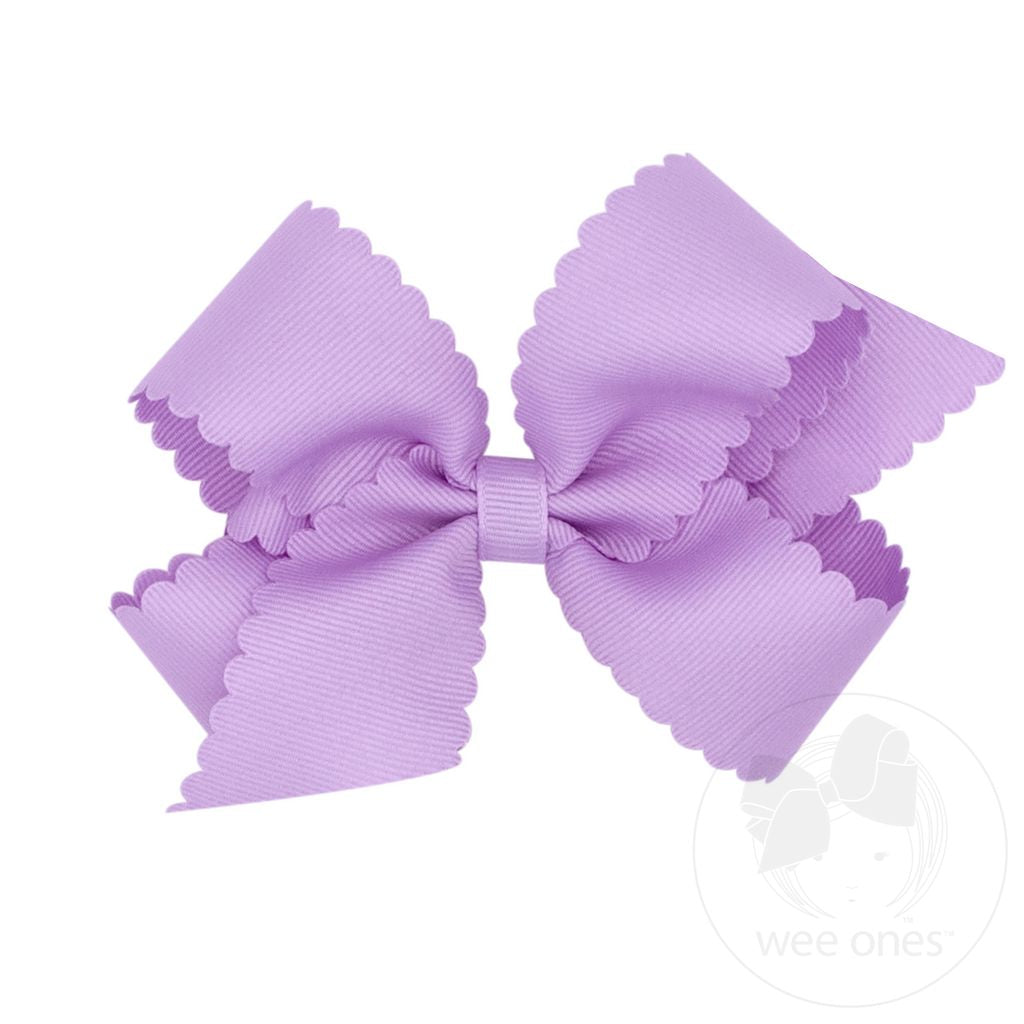 Wee Ones Medium Grosgrain Hair Bow with Scalloped Edge