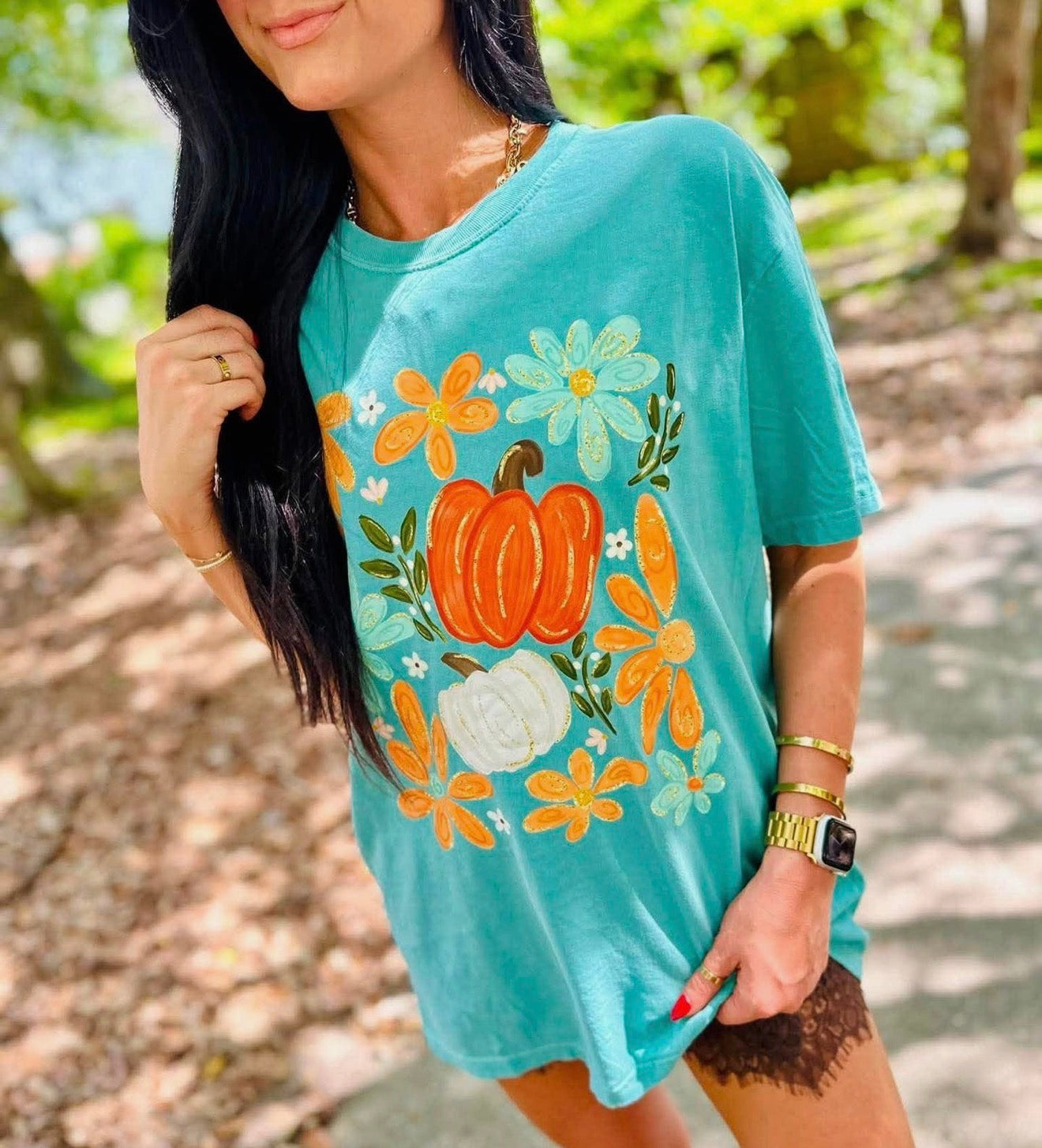 Pumpkin Florals Tee